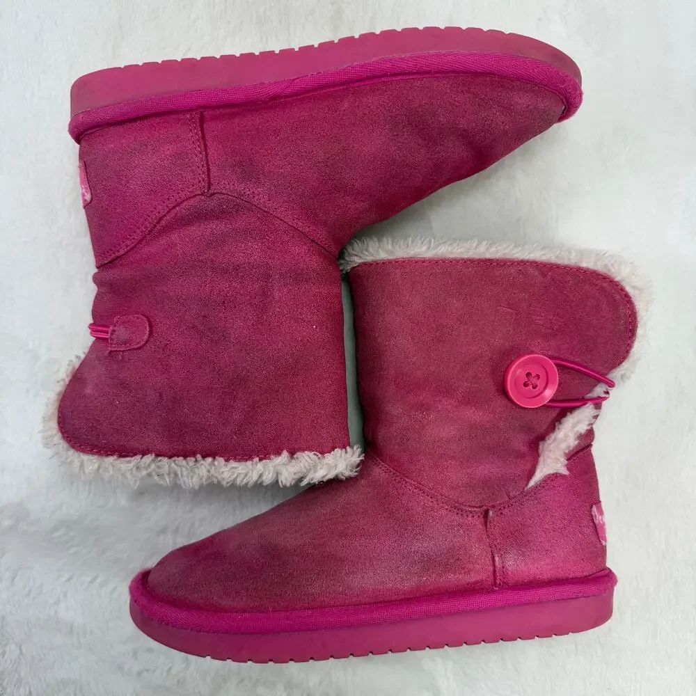 Copied - UGG Koolaburra Nalie Short Girls’ Pink Suede Winter Boots – Size 1
